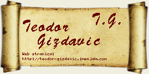 Teodor Gizdavić vizit kartica